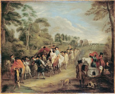 Soldados no março de Jean Antoine Watteau